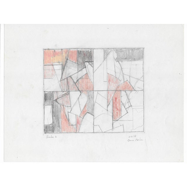 Abstract expressionist drawing by artist Bruce Boice (born New Jersey, 1941). Oil pastel and color pencil on paper,...