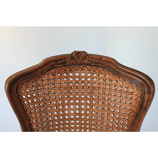Vintage Italian Double Caned Side Chair For Sale - Image 11 of 13