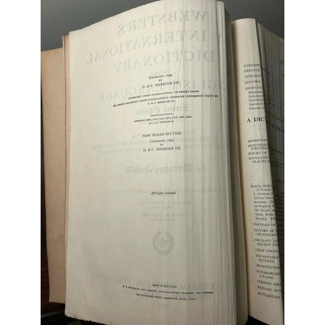 Early 20th Century Antique Wood Dictionary Stand With Webster's New International Dictionary For Sale - Image 5 of 12