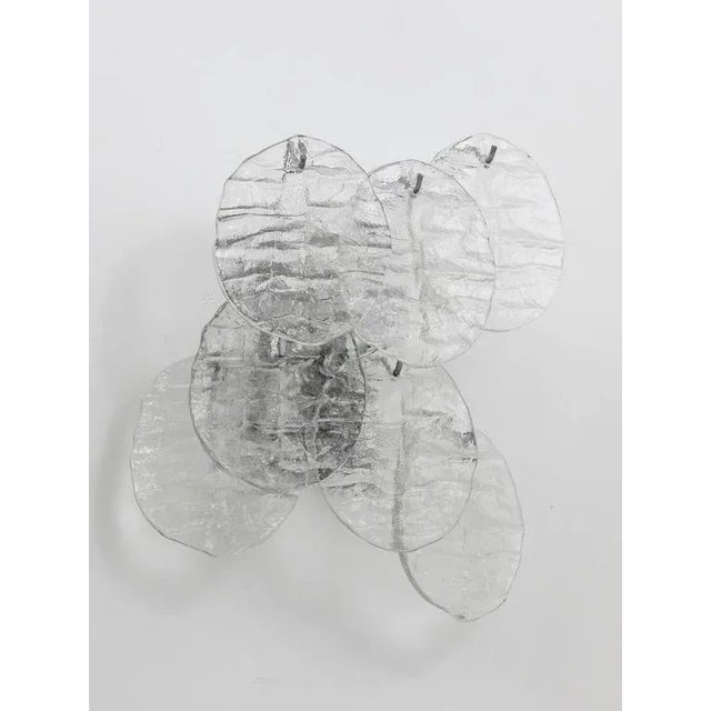 Blatt Ice Glass Disc Sconce by J. T. Kalmar for Kalmar, Austria, 1960s For Sale - Image 9 of 11