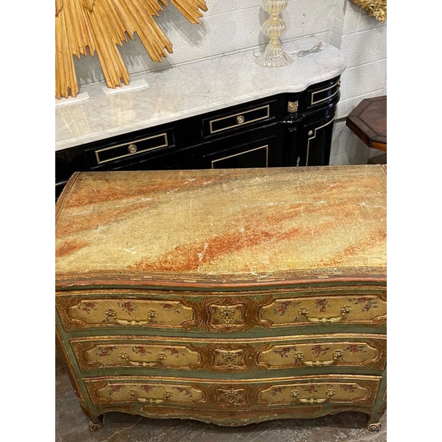 Mid 19th Century 19th Century French Louis XV Style Painted Commode For Sale - Image 5 of 12