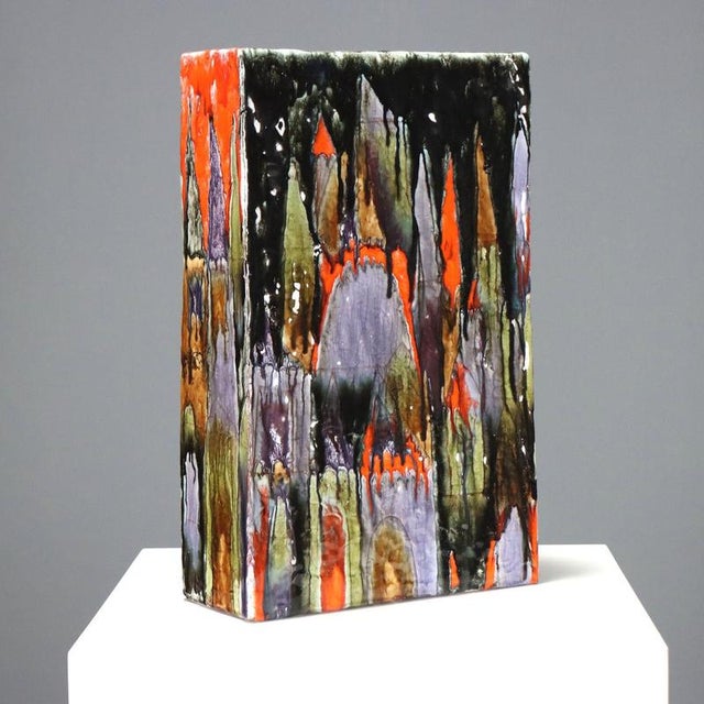 Enamel Decorated Ceramic Vase by Elio Schiavon For Sale - Image 12 of 12