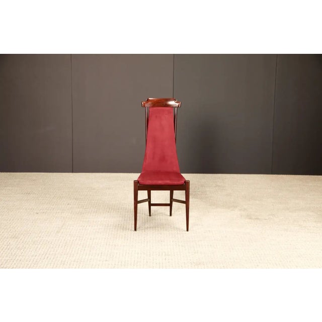 Sergio Rodrigues Set of 6 Brazilian Modern Dining Chairs in Rosewood, 1950s For Sale In Los Angeles - Image 6 of 18