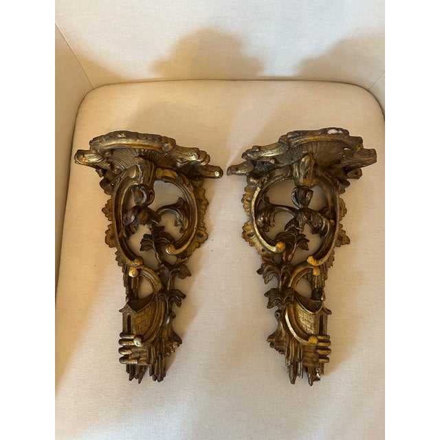 Ornate Rococo Gold Wall Brackets For Sale - Image 10 of 10
