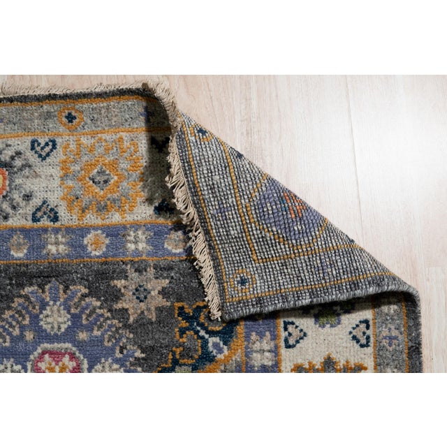 6x9 Lila Ruby Charcoal Traditional Floral Hand Knotted Wool Carpet Rug For Sale In New York - Image 6 of 6