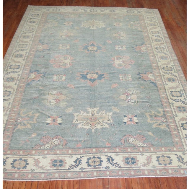 Pink Vintage Feminine Worn Oushak Rug - 9' x 13'6" For Sale - Image 8 of 12