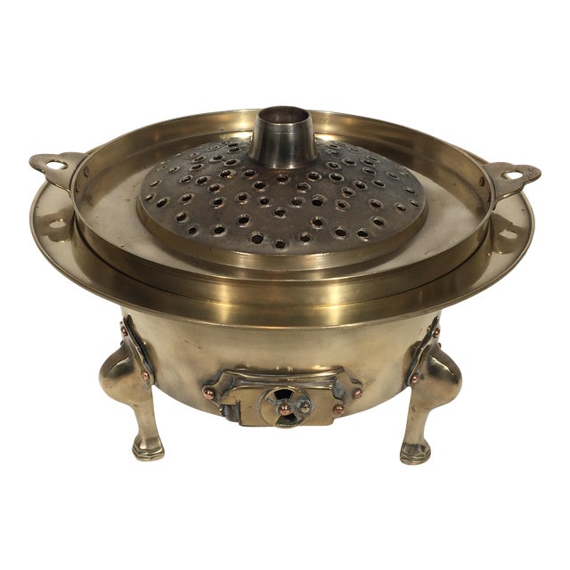 Vintage Mid 20th Century Korean Brass Hot Pot Brazier Sin Sul Ro