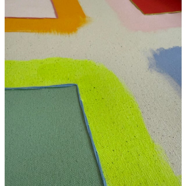 Original Painting | Abstract Multicolor Squares Contemporary Painting, 24 X 30 In. For Sale - Image 4 of 4