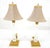 960'sPair of Crystal & Square Brass Bases Ornate Shades 25" Tall Table Lamps For Sale - Image 9 of 15