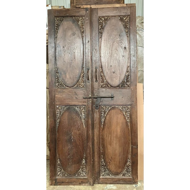 Wood Solid Wood Door Panels, Decorative Oval Raised Medallion For Sale - Image 7 of 12
