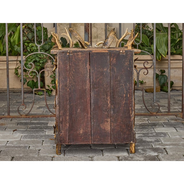 Wood Black Forest Antler-Mounted Oak Spirits Cabinet, circa 1900 For Sale - Image 7 of 10