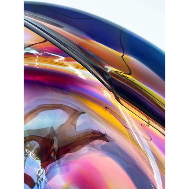 Monumental David Goldhagen Blown Art Glass Centerpiece Bowl, American For Sale - Image 18 of 18
