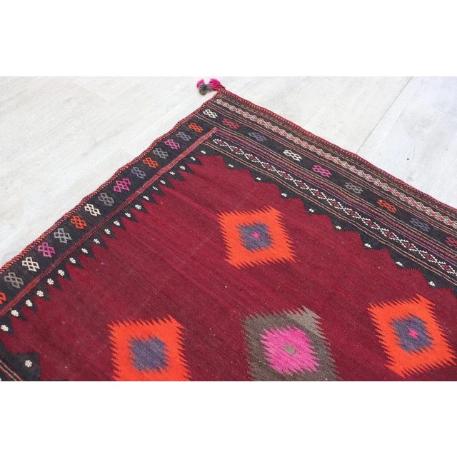 1920s Vintage Handwoven Sofreh Kilim, 1920s For Sale - Image 5 of 13