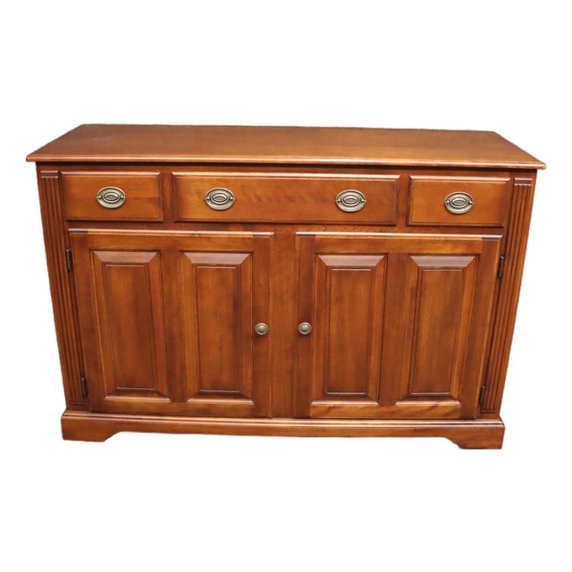 Nichols & Stone Cherry Breakfront Server / Display Cabinet For Sale