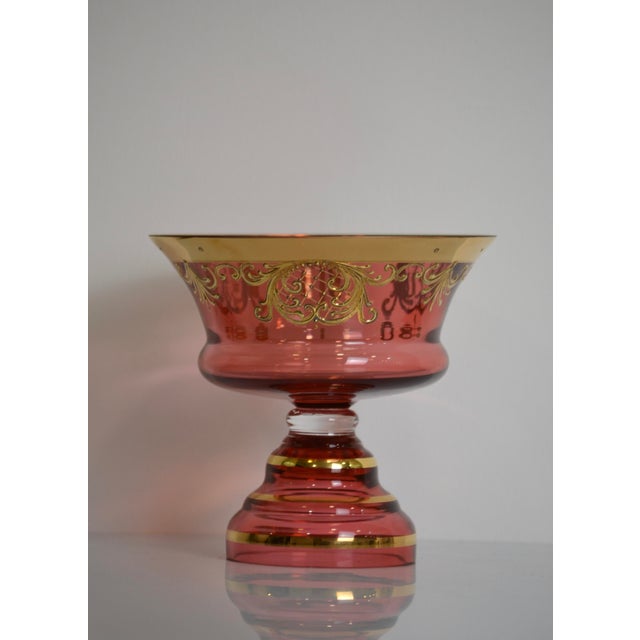 Glass Bohemian Handpainted Art Glass Bowl, 1960s For Sale - Image 7 of 7