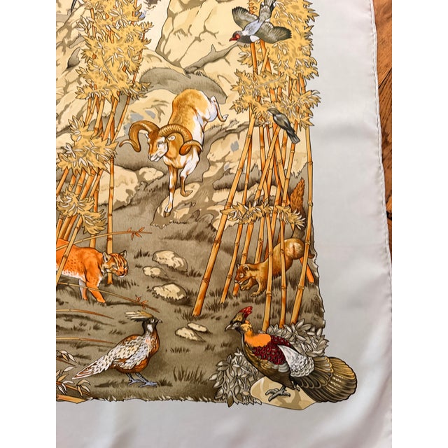 Ecru Hermès Sichuan Silk Scarf 2000 Designed by Robert Dallet For Sale - Image 8 of 11