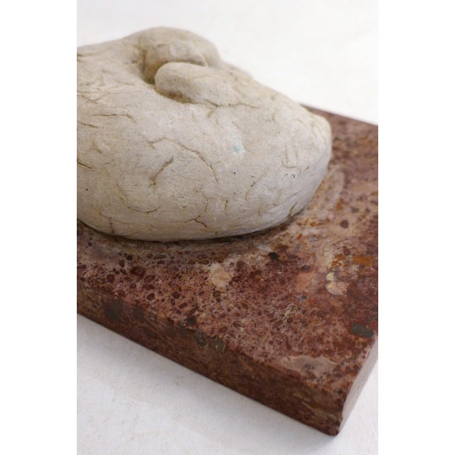 1920s Small Art Deco Sculpture of a Sleeping Dog on a Marble Base, 1920s-1940s For Sale - Image 5 of 11
