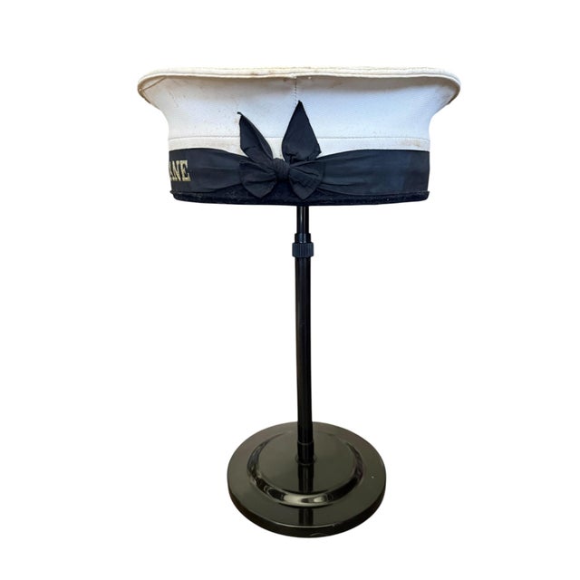 Textile Authentic Royal Navy HMS Cochrane Nautical Sailor’s Cap For Sale - Image 7 of 11