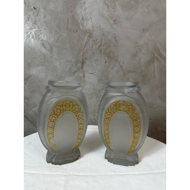 1930s Vintage Vases by Muller Frères, 1930s, Set of 2 For Sale - Image 5 of 13