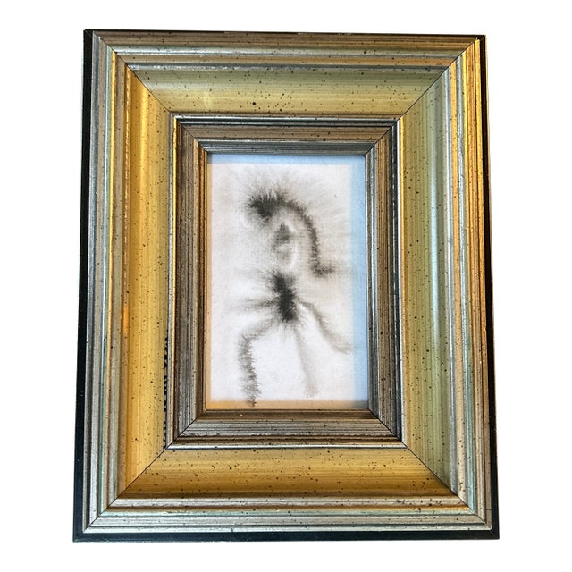 Contemporary Original Abstract Dancing Figure Black Ink Watercolor Painting For Sale