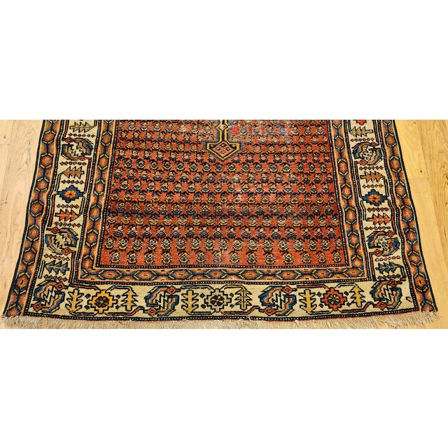 Antique Malayer Rug, Hand-Knotted Wool, Paisley Pattern, 4x6, Brick Red & Ivory For Sale - Image 15 of 17
