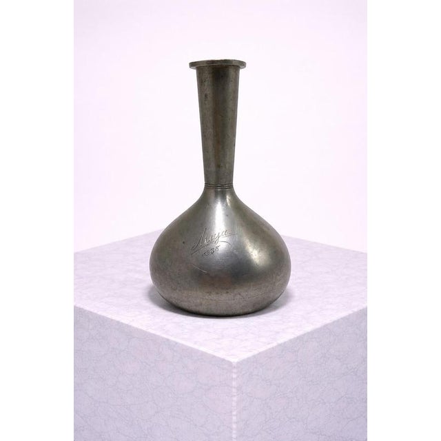 A refined swedish art deco pewter vase produced by gab (guldsmedsaktiebolaget), one of sweden’s most respected metal...