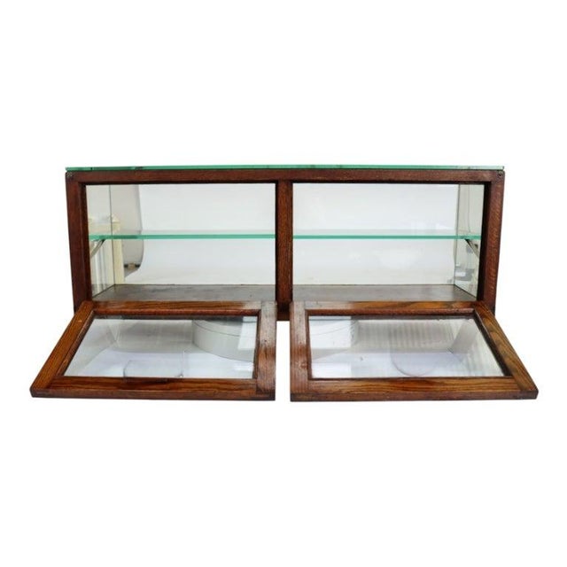 Antique Oak & Beveled Glass Country Store Table Top Candy Display Case C1910 For Sale - Image 9 of 10