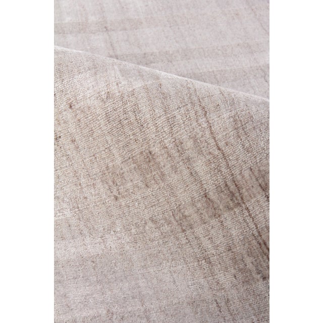 Iscar Hand loom Wool/Viscose Light Beige Rug-6'x9" For Sale In Los Angeles - Image 6 of 8