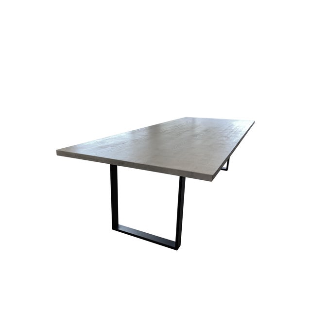 Contemporary Wabi 120" Solid White Oak Rectangular Dining Table, Natural For Sale - Image 3 of 6