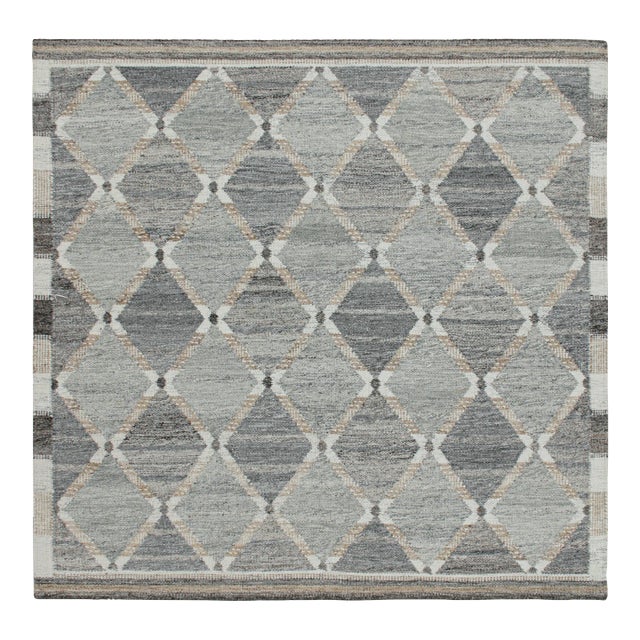Rug & Kilim’s Custom Scandinavian Outdoor Rug With Geometric Pattern - 10'x14' For Sale