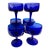 Vintage Gorham Mid Centruy Modern Cobalt Blue Glasses Champagne / Tall Sherbet - Set of 6 For Sale