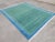 Handmade Green and Blue Geometric Cotton Rug For Sale - Image 11 of 11