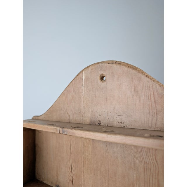 Hand-Carved Folk Art Pine Cutlery Rack with Drawer, 1950s For Sale - Image 6 of 18