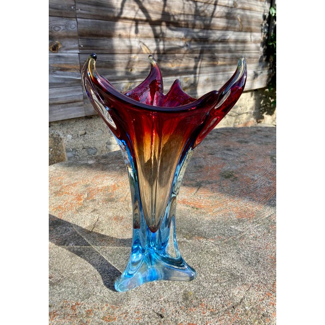 Large Sommerso Glass Vase from Made Murano Glass, 1970s For Sale - Image 9 of 10