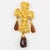 Modern Edouard Rambaud Byzantine Gilded Metal Cross Brooch with Amber Resin Drops For Sale - Image 3 of 8