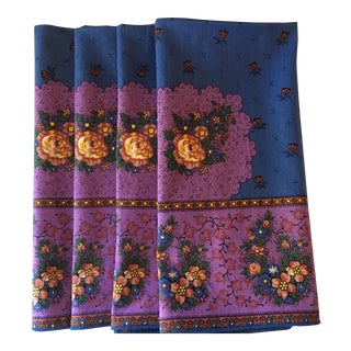 Vintage French Country Dinner Napkins - Set of 4 For Sale