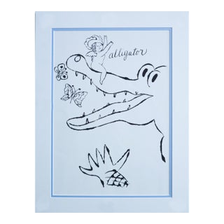 1990 Andy Warhol Colouring Book - Alligator (Matted) For Sale