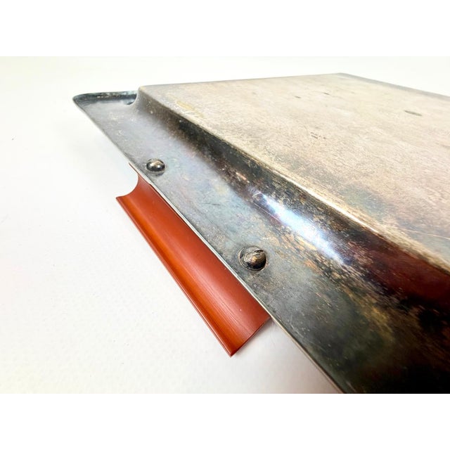Art Deco Silver Plated Serving Tray with Bakelite Handle from František Bibus & Son, 1930s For Sale - Image 11 of 12