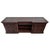 Vintage Colonial rich walnut stained solid wood media cabinet. Open shelving in center with 6" shelf heights. Closed...