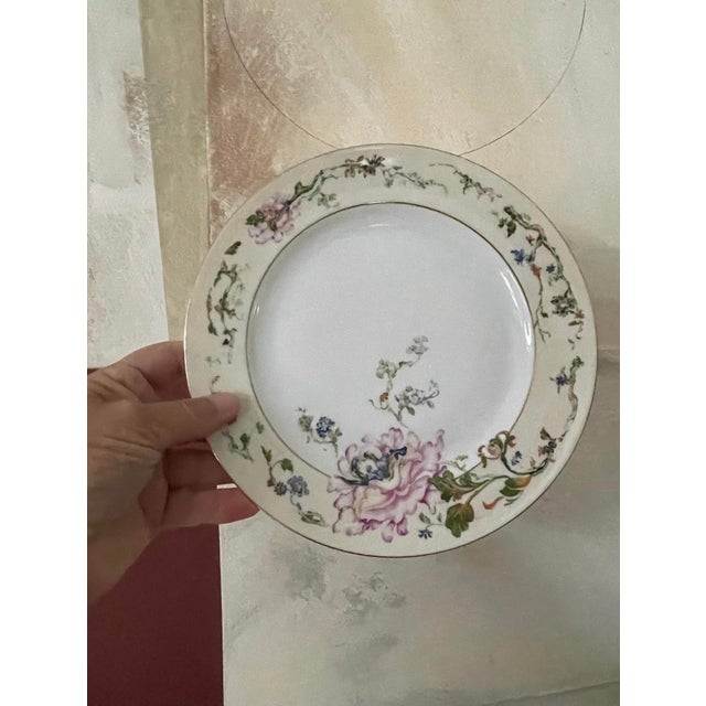 Cream Vintage Mid-Century Modern Epiag Floral Salad Plates 8.5” - Set of 11 For Sale - Image 8 of 10
