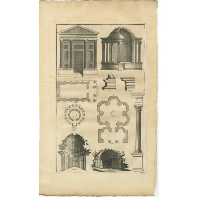 Title: Antique Neoclassical Architecture Engraving by Montfaucon, 1721 : This elegant early eighteenth-century...