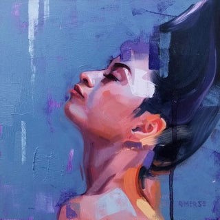 Bliss by Ryan Morse | Oil on wood panel Portrait of a woman with her head tilted back. For Sale