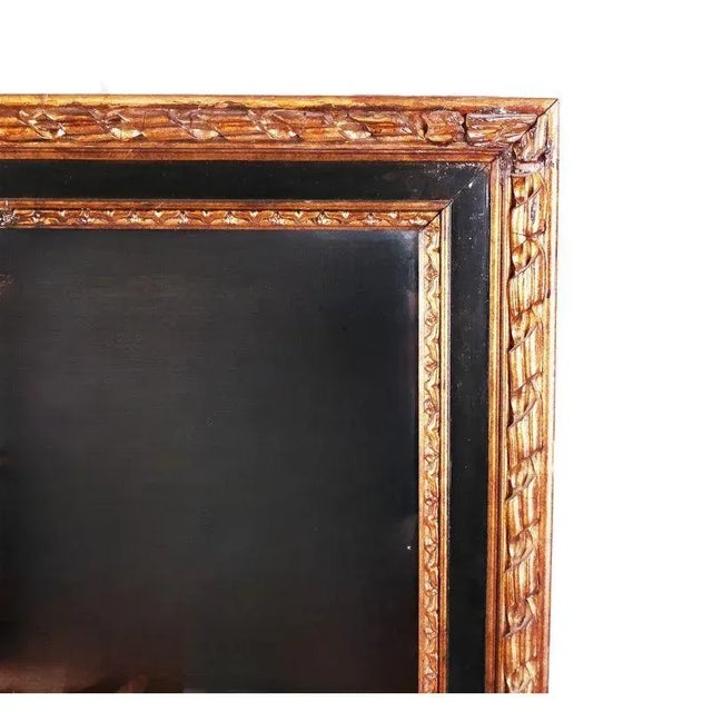 French 20th Century Parcel Giltwood and Ebonized Mirror For Sale - Image 3 of 3