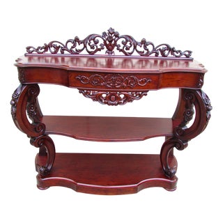 Large Napoleon III Mahogany Console, 1900s For Sale