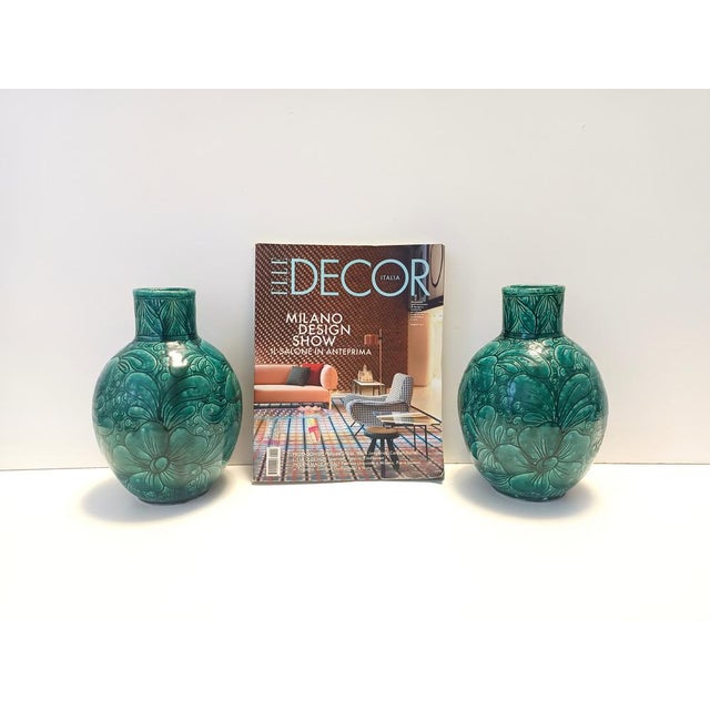 Made in Italy, 1960s - 1970s. These wonderful vases are in hand-modeled, -decorated and -glazed ceramic. They are vintage,...