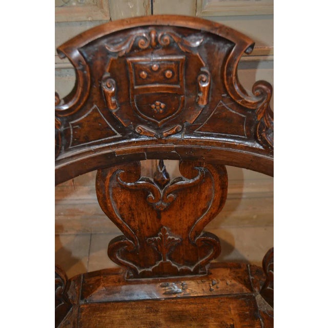 19th Century Swiss Hand Carved Wood Swivel Desk Chair For Sale - Image 4 of 10