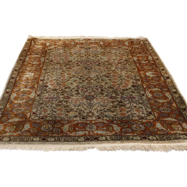 Turkish Vintage Turkish Silk Hereke Rug - 02'02 X 03'04 For Sale - Image 3 of 9