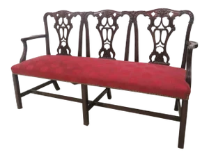 Chippendale Style Carved Mahogany Settee
