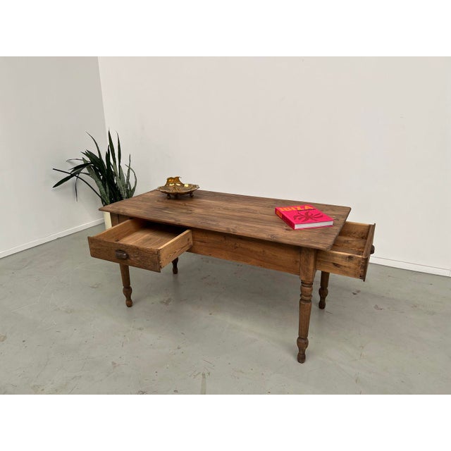 Vintage Pine Farm Worktable, 1950s For Sale - Image 12 of 18
