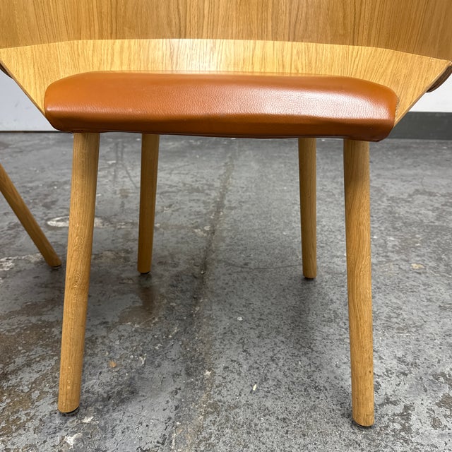 Stefan Diez for E15 Ch04 Houdini Oak + Leather Armchairs, Pair For Sale - Image 9 of 12